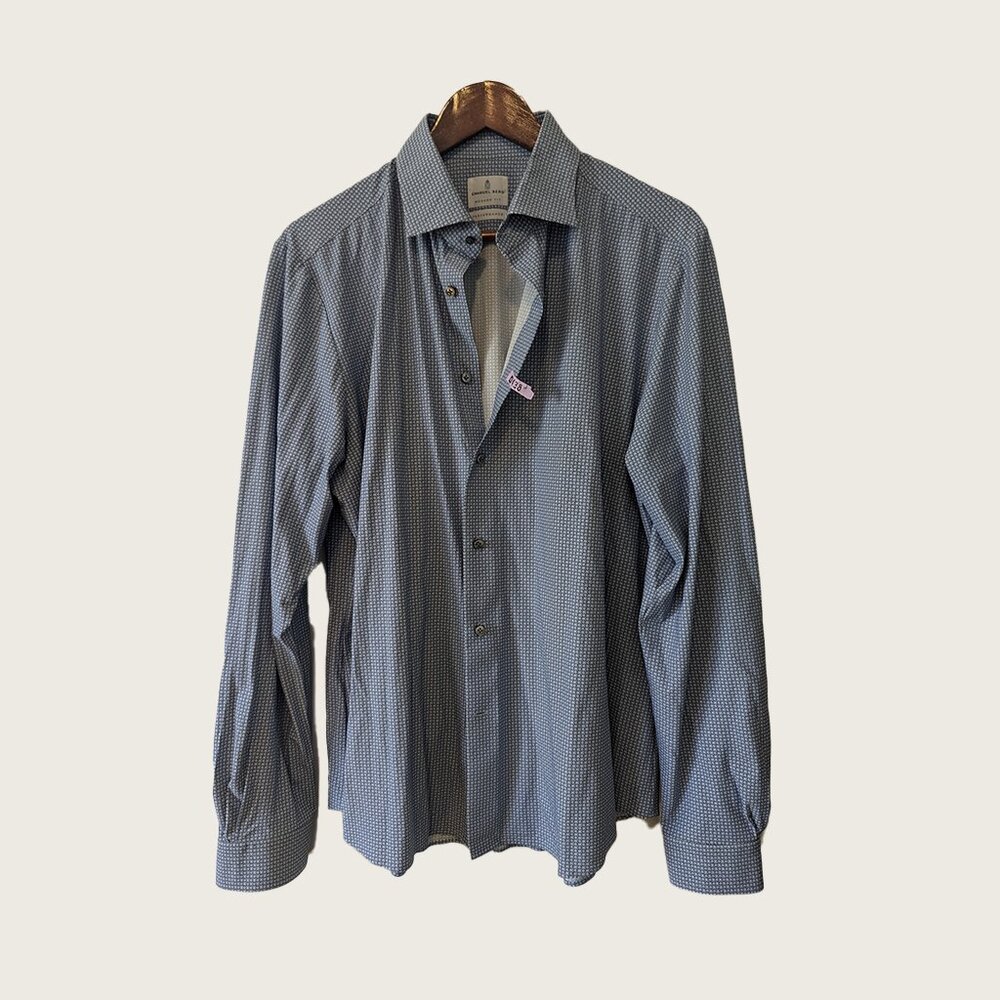 EMANUEL BERG - Patterned fluid shirt - Sz 43 / 17